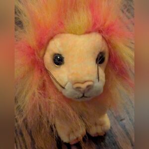 Plush Lion Toy with Colorful Mane